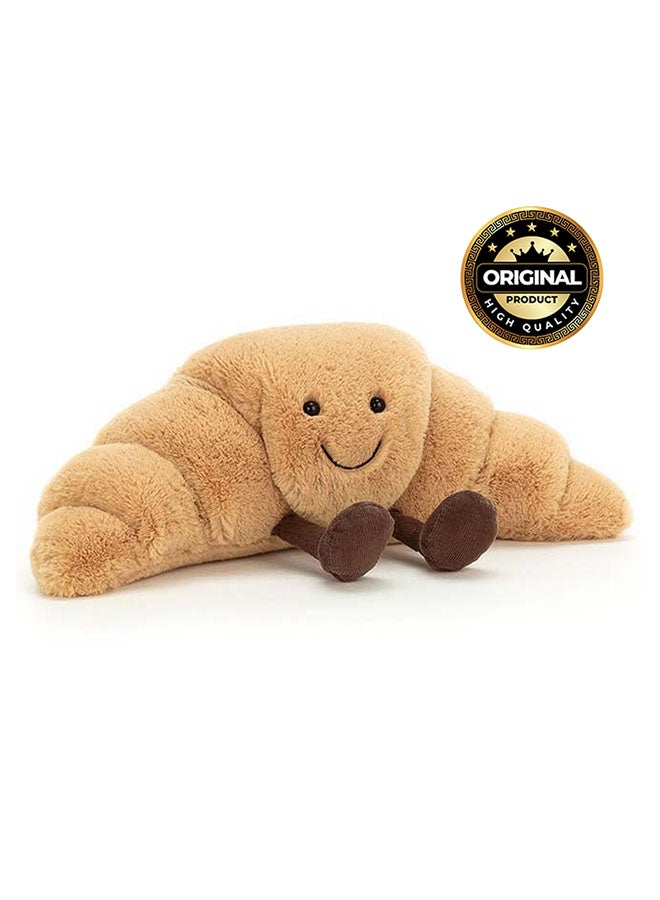 Jellycat كرواسون أميزيبلز - كرواسون قطني ناعم بوجه مبتسم وأرجل من قماش الكوردروي - 32 سم دمية طعام للأطفال، ديكور وجامعين - Image 1